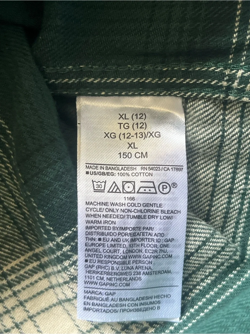 Gap Kids Hooded Flannel Shirt | Size XL/12
